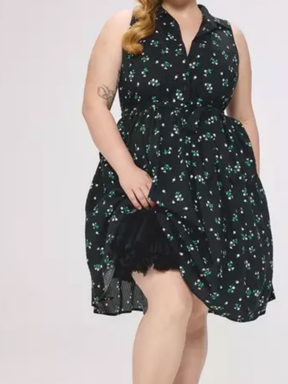 NWT torrid retro chic midi button front dress Sz 1x 14-16 Coraline Floral Black